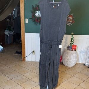 Free People NWT  Charcoal Jumpsuit